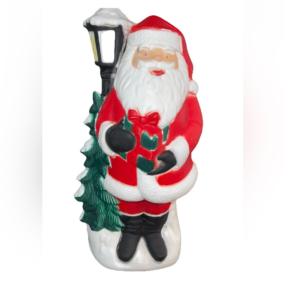 Vintage Santa Claus tabletop blow mold TPI 2004 Canada Christmas santa tree 18”‎